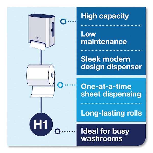 Tork Image Design Matic Hand Towel Roll Dispenser, 13.58 x 8.07 x 15.75, Stainless Steel - 461002