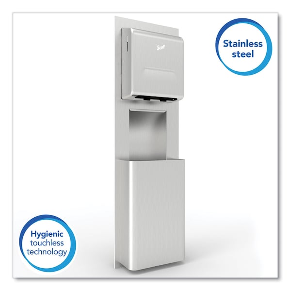 Kimberly-Clark Professional MOD Stainless Steel Recessed Wall Unit with Trash Receptacle, 11 x 4.5 x 54.5 - 35370