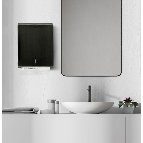Alpine Industries Stainless Steel Nickle Brushed C-Fold/Multi-Fold Paper Towel Dispenser - 480-AN