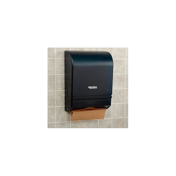 Global Industrial Plastic C-Fold/Multi-Fold Paper Towel Dispenser, 350 C-Fold/540 Multi-Fold, Smoke Gray - 640931