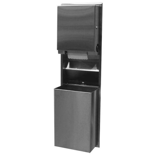 Bobrick Recessed Paper Towel Dispenser/Waste Receptacle, SS - B39617