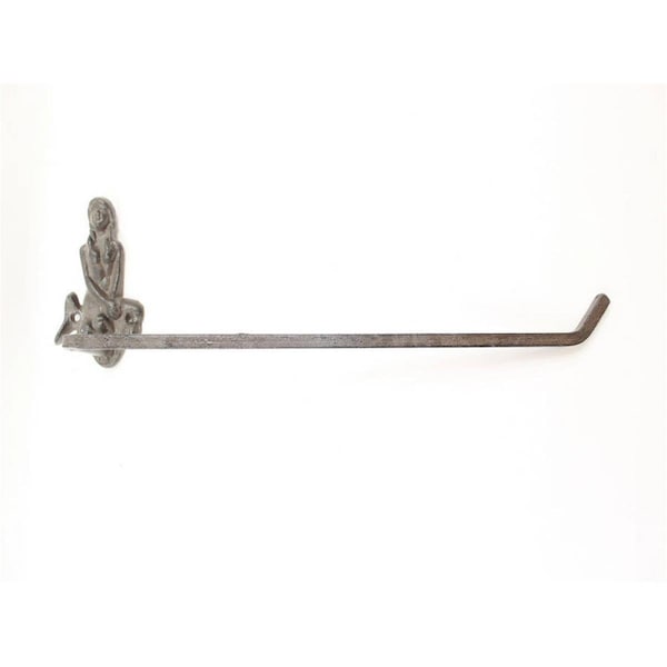 Handcrafted Model Ships 17 in. Cast Iron Mermaid Wall Mounted Paper Towel Holder - K-9212-P-CAST-IRON