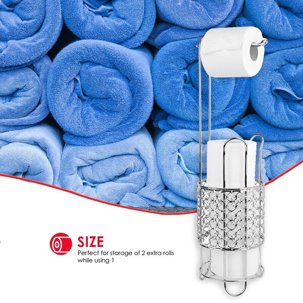 Home Basics Home Basics Free Standing Dispensing Toilet Paper Holder, Chrome - ZOR96304