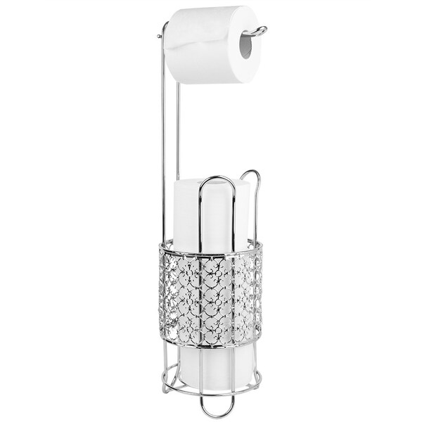 Home Basics Home Basics Free Standing Dispensing Toilet Paper Holder, Chrome - ZOR96304