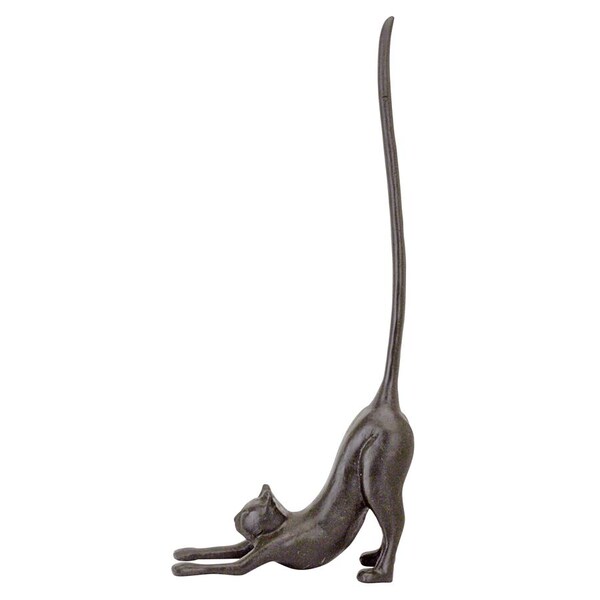 Design Toscano Kitty Crouch Cast Iron Paper Towel Holder Cat Statue - QH14041