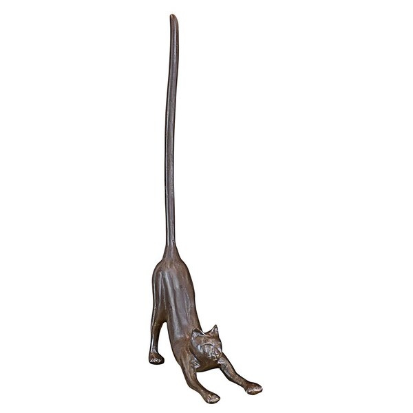 Design Toscano Kitty Crouch Cast Iron Paper Towel Holder Cat Statue - QH14041
