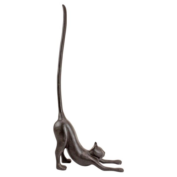 Design Toscano Kitty Crouch Cast Iron Paper Towel Holder Cat Statue - QH14041