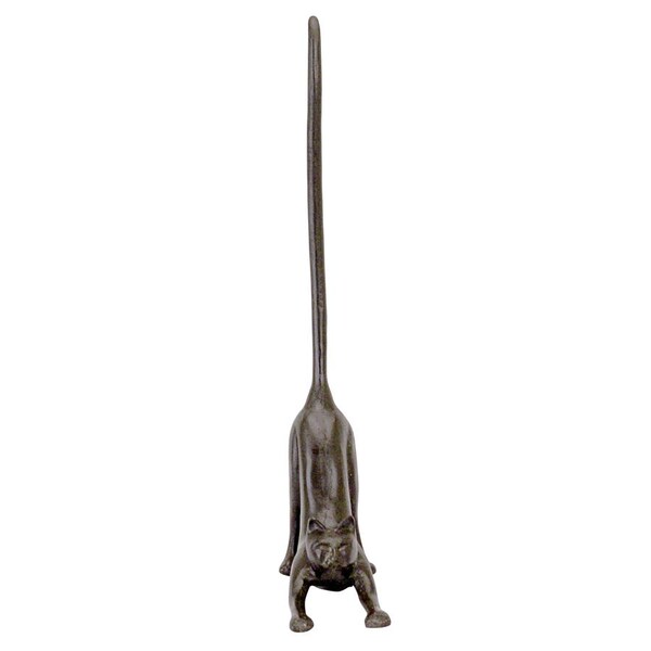 Design Toscano Kitty Crouch Cast Iron Paper Towel Holder Cat Statue - QH14041