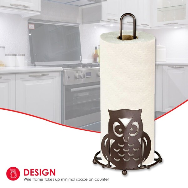 Home Basics Steel Owl Paper Towel Holder, Bronze - PH01781