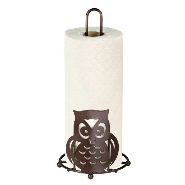 Home Basics Steel Owl Paper Towel Holder, Bronze - PH01781