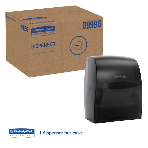 Kimberly-Clark Professional Sanitouch Hard Roll Towel Dispenser, 12.63w x 10.2d x 16.13h, Smoke - 09996