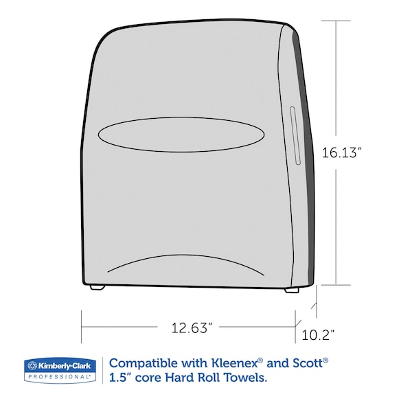 Kimberly-Clark Professional Sanitouch Hard Roll Towel Dispenser, 12.63w x 10.2d x 16.13h, Smoke - 09996