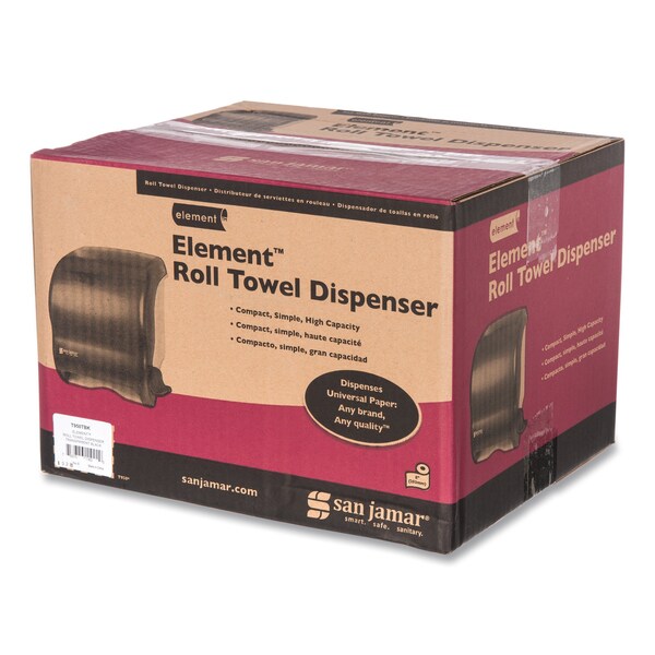 San Jamar Element Lever Roll Towel Dispenser, Classic, 12.5 x 8.5 x 12.75, Black Pearl - T950TBK