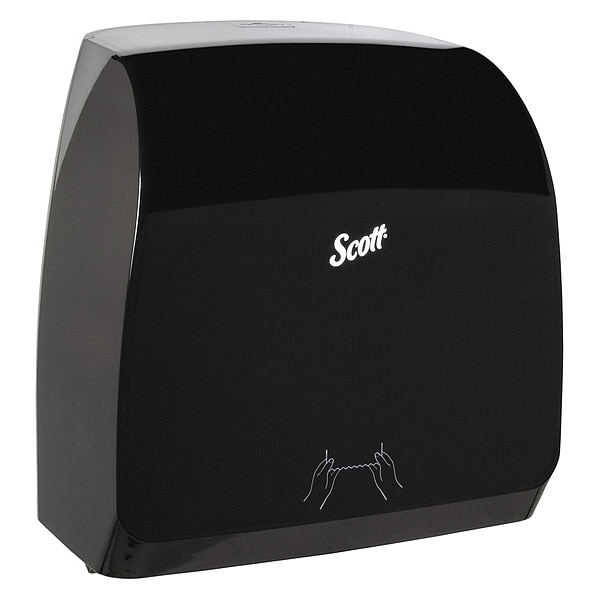 Kimberly-Clark Professional Slimroll Manual Towel Dispenser, Black, for Scott Orange Core Towels, 12.65" x 13.02" x 7.18" - 47092