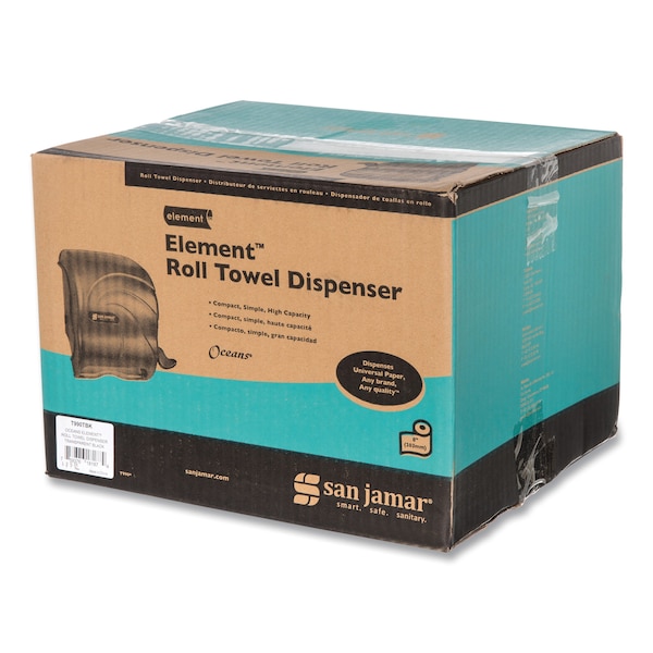 San Jamar Dispenser, Roll Towel, Black - SAN T990TBK