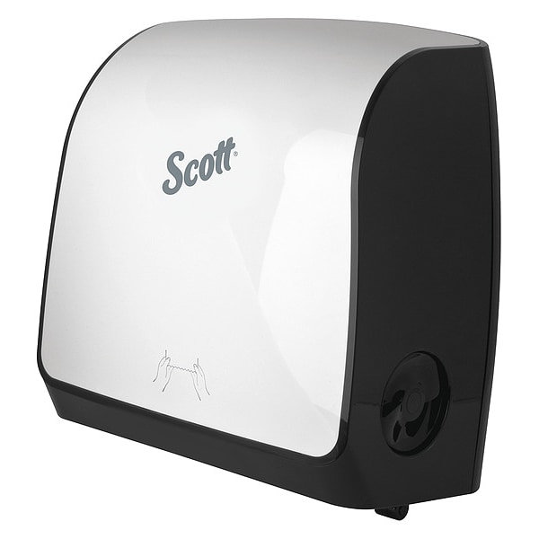 Kimberly-Clark Professional Slimroll Manual Towel Dispenser, White, for Scott Orange Core Towels, 12.65" x 13.02" x 7.18" - 47091