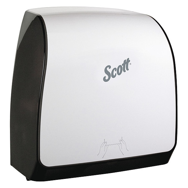 Kimberly-Clark Professional Slimroll Manual Towel Dispenser, White, for Scott Orange Core Towels, 12.65" x 13.02" x 7.18" - 47091