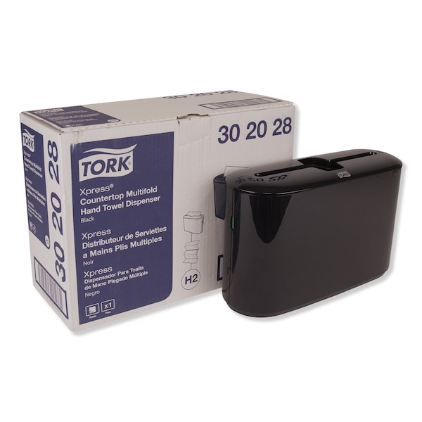 Tork Tork Xpress Countertop Multifold Hand Towel Dispenser Black H2, One-at-a-Time dispensing - 302028