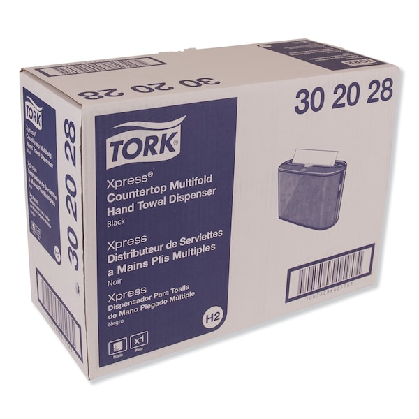 Tork Tork Xpress Countertop Multifold Hand Towel Dispenser Black H2, One-at-a-Time dispensing - 302028