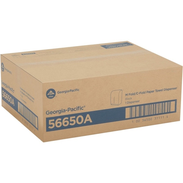 Georgia-Pacific Dispenser, f/Folded Towels, 11"x5-1/4"x15-1/2", Black - GPC56650A