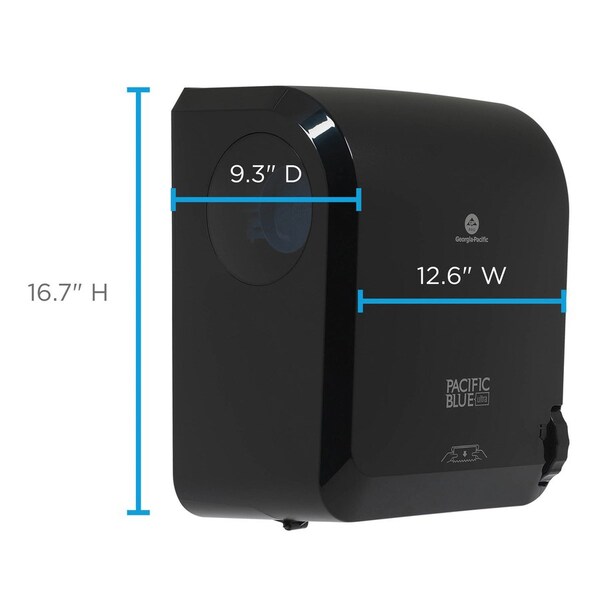 Pacific Blue Ultra Dispenser f/Paper Towels, Mechanical, 12-9/10"x9"x16", Black - GPC59589