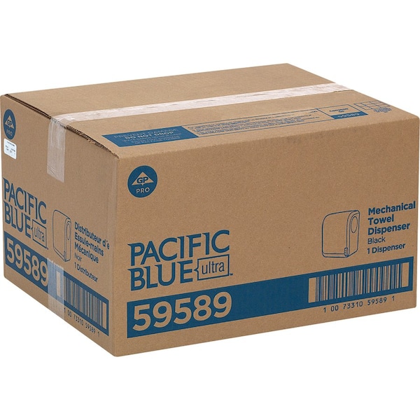 Pacific Blue Ultra Dispenser f/Paper Towels, Mechanical, 12-9/10"x9"x16", Black - GPC59589