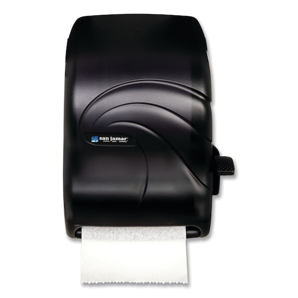 San Jamar 12-15/16" Dispenser, Lever Roll, Black - SAN T1190TBK