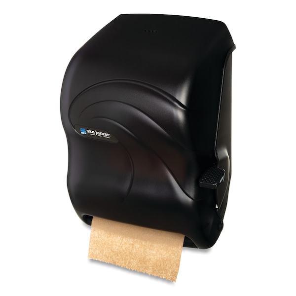 San Jamar 12-15/16" Dispenser, Lever Roll, Black - SAN T1190TBK