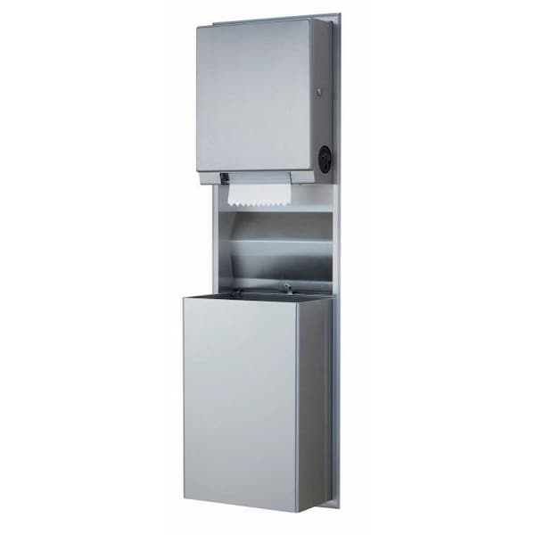 Bobrick Recessed Paper Towel Dispenser/Waste Receptacle, SS - B3961