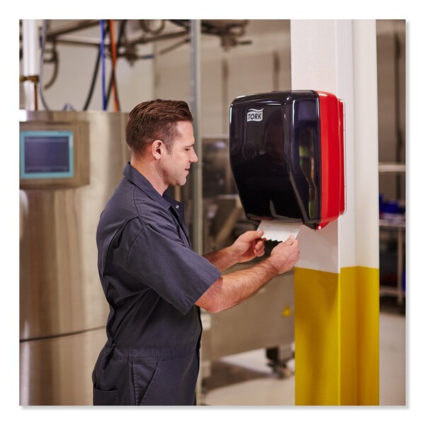 Tork Tork Wall-Mounted Paper Towel Dispenser Washstation Black/Red W6, Water Resistant - 651228