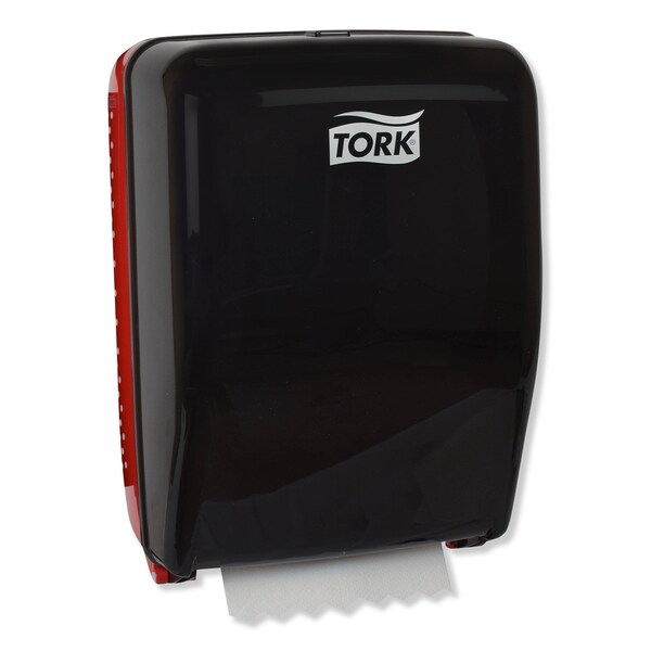 Tork Tork Wall-Mounted Paper Towel Dispenser Washstation Black/Red W6, Water Resistant - 651228