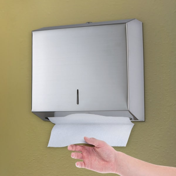 Alpine Industries Brushed Stainless Steel Multi-Fold/C-Fold Commercial Paper Towel Dispenser - ALP481-MK
