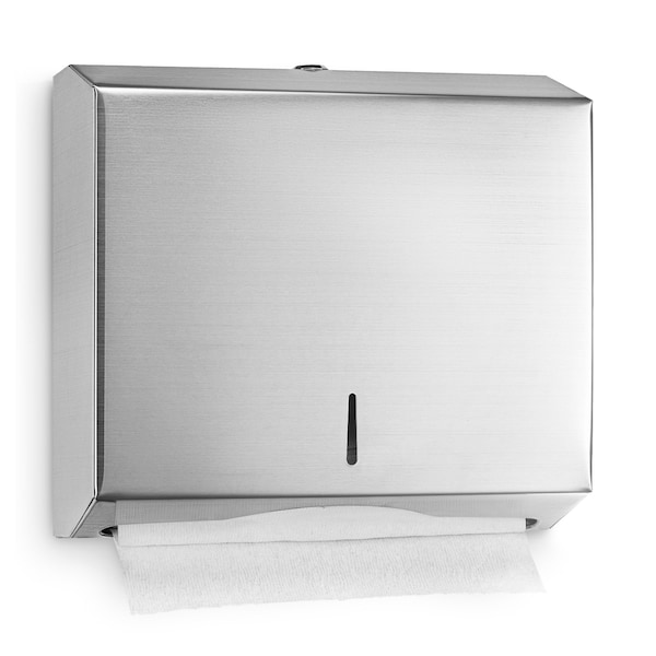 Alpine Industries Brushed Stainless Steel Multi-Fold/C-Fold Commercial Paper Towel Dispenser - ALP481-MK