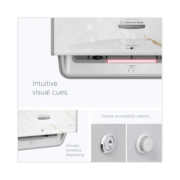 Kimberly-Clark Professional ICON Automatic Roll Towel Dispenser, 20.12 x 16.37 x 13.5, Cherry Blossom - 58730