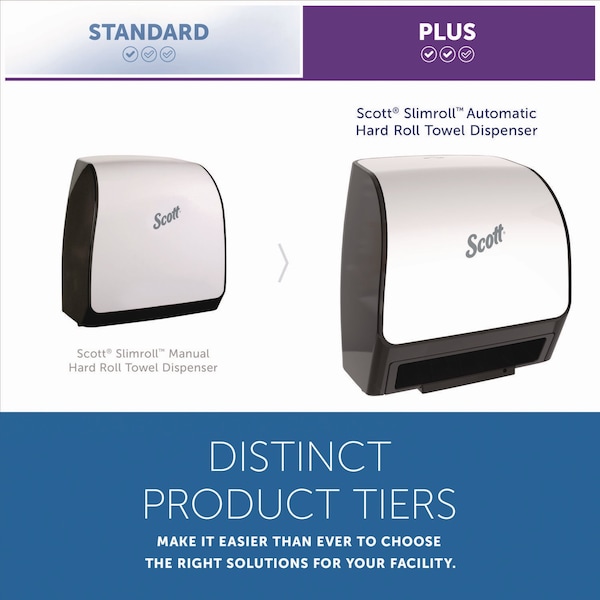 Scott Slimroll Electronic Towel Dispenser, 12.35 x 7.25 x 11.8, White/Black - 47259