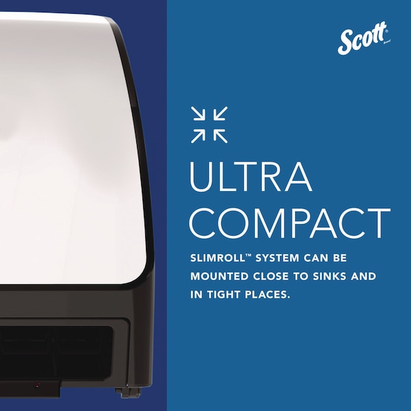 Scott Slimroll Electronic Towel Dispenser, 12.35 x 7.25 x 11.8, White/Black - 47259