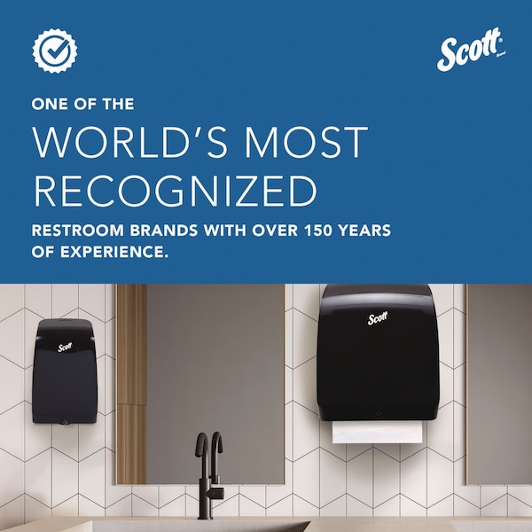 Scott Slimroll Electronic Towel Dispenser, 12.35 x 7.25 x 11.8, White/Black - 47259