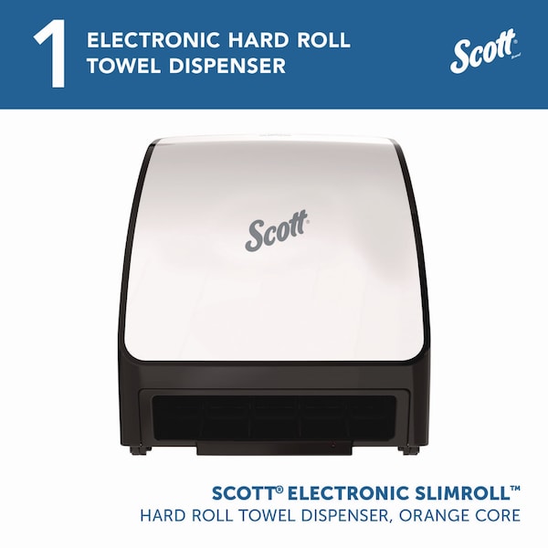 Scott Slimroll Electronic Towel Dispenser, 12.35 x 7.25 x 11.8, White/Black - 47259