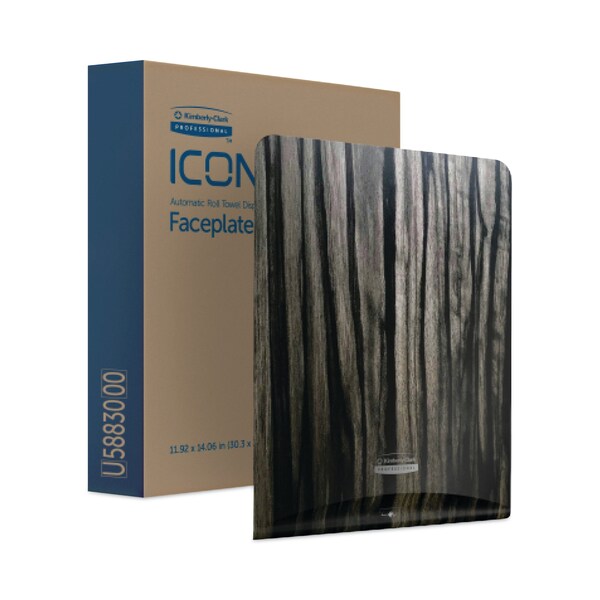 Kimberly-Clark Professional ICON Faceplate for Automatic Roll Towel Dispenser, 18.12 x 15.62 x 12.87, Ebony Woodgrain - 58830