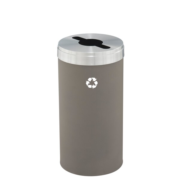 Glaro 16 gal Round Recycling Bin, Nickel/Satin Aluminum - M-1532NK-SA-M1