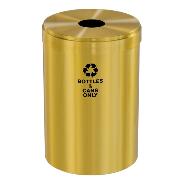 Glaro 33 gal Round Recycling Bin, Satin Brass - B-2032BE-BE-B6