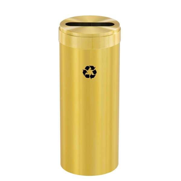 Glaro 15 gal Round Recycling Bin, Satin Brass - P-1242BE-BE-P1