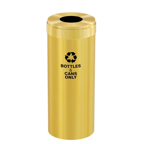 Glaro 15 gal Round Recycling Bin, Satin Brass - B-1242BE-BE-B6