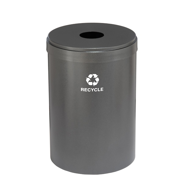 Glaro 41 gal Round Recycling Bin, Silver Vein - B-2042SV-SV-B5