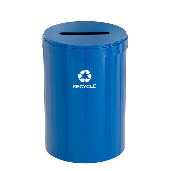 Glaro 33 gal Round Recycling Bin, Blue - P-2032BL-BL-P5