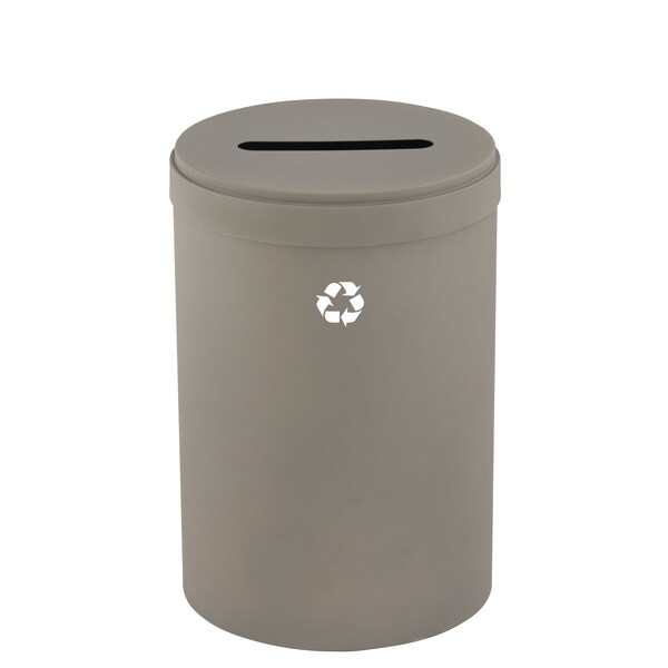 Glaro 41 gal Round Recycling Bin, Nickel - P-2042NK-NK-P1