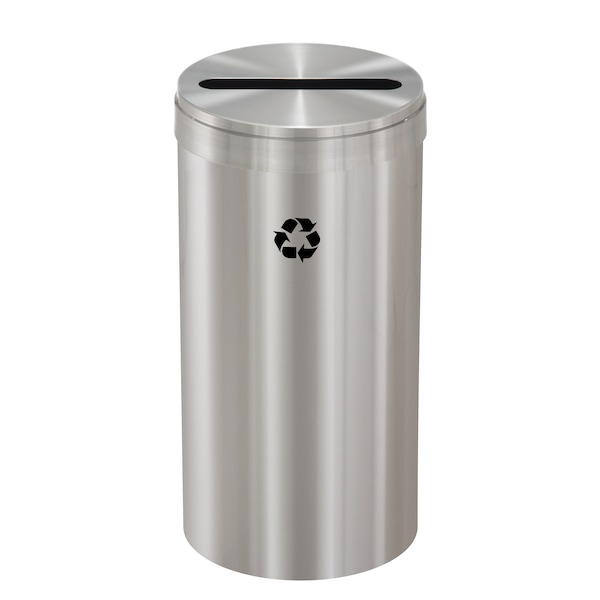 Glaro 23 gal Round Recycling Bin, Satin Aluminum - P-1542SA-SA-P1