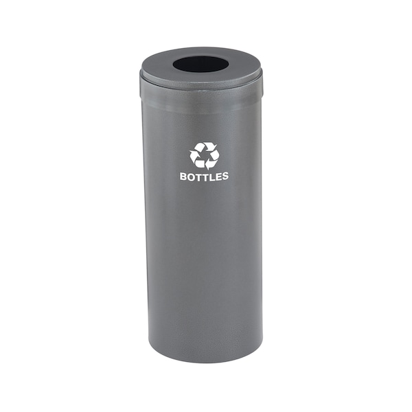 Glaro 15 gal Round Recycling Bin, Silver Vein - B-1242SV-SV-B3