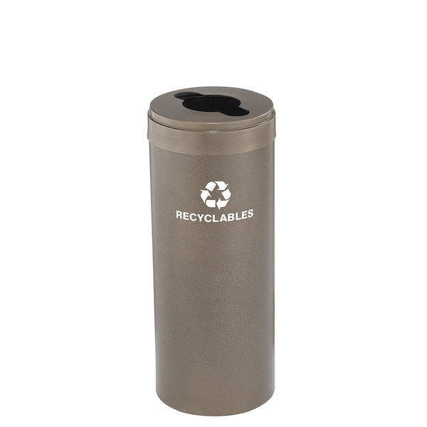 Glaro 15 gal Round Recycling Bin, Bronze Vein - M-1242BV-BV-M2
