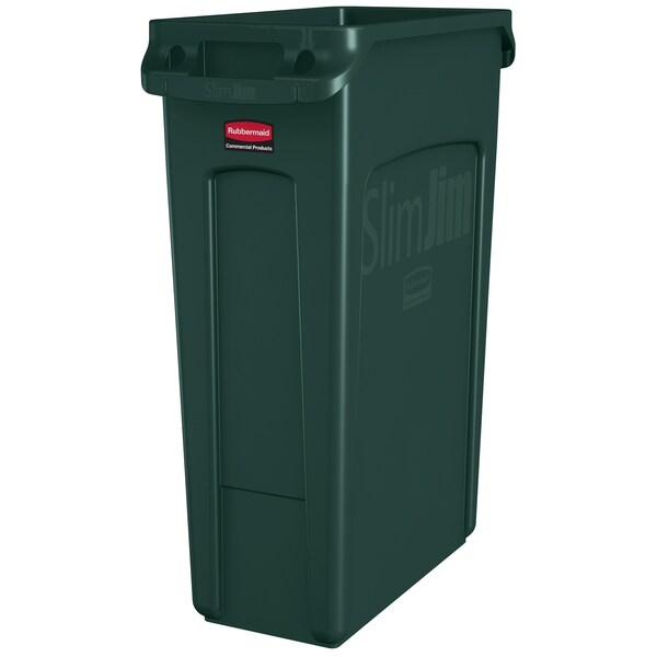 Rubbermaid Commercial 23 gal Recycling Bin, Gloss Brass/Satin Brass, Plastic - FG354007GRN